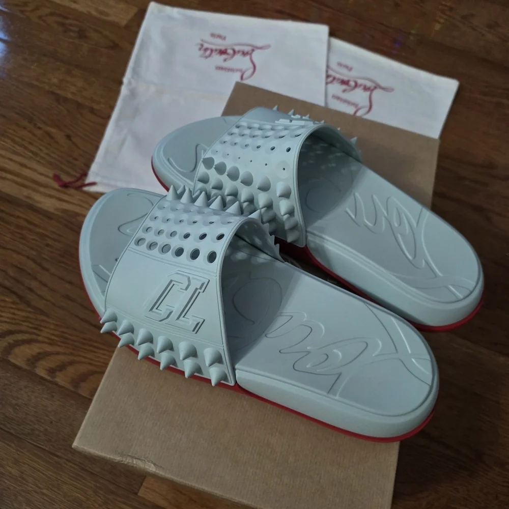 Christian Louboutin Spiked Sandals - White and Red